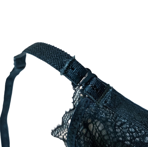 Free People Intimates Lace Halter Bralette With Underwire,  Dark Teal, Medium - Picture 10 of 16